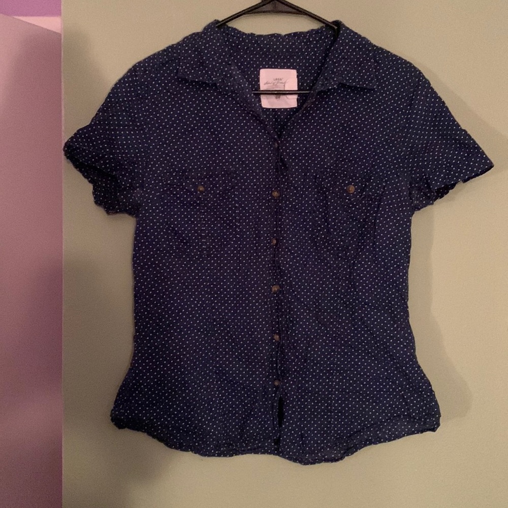 H&M polka dot button up shirt